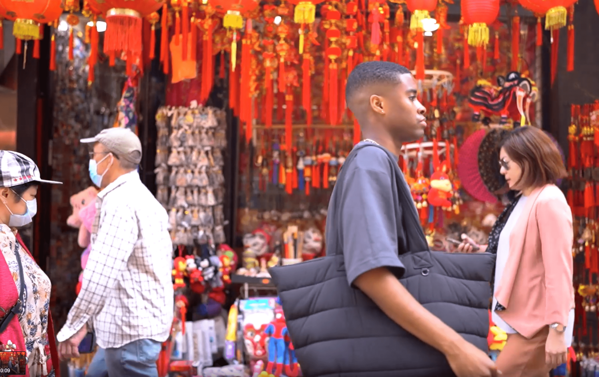 A Medallia employee walking around