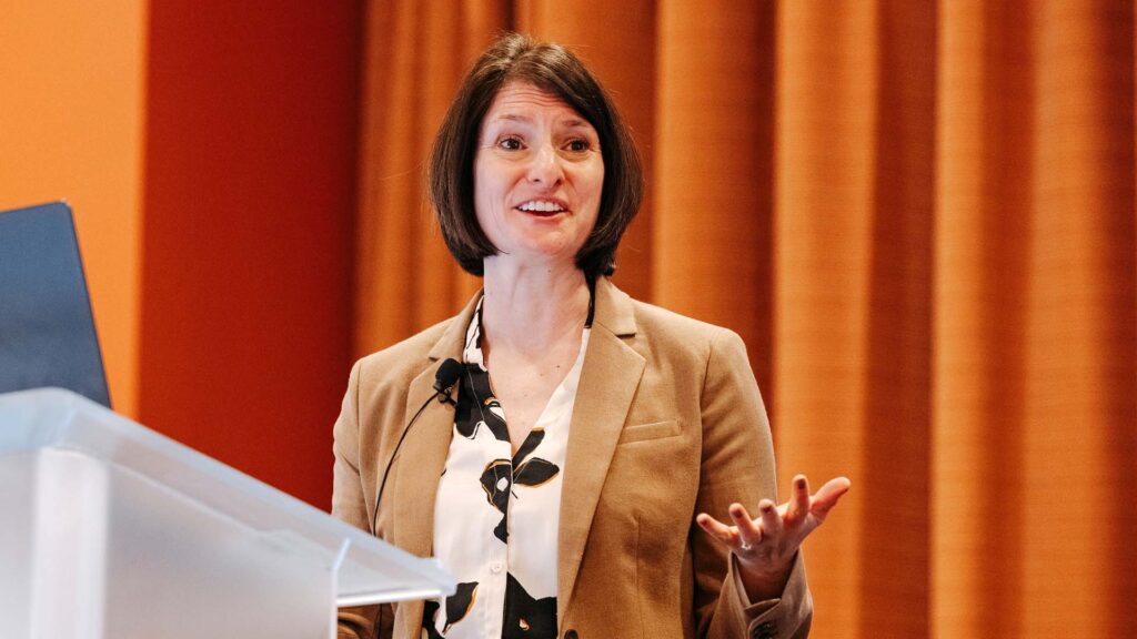 Breakout presenter on stage at Medallia Experience '25