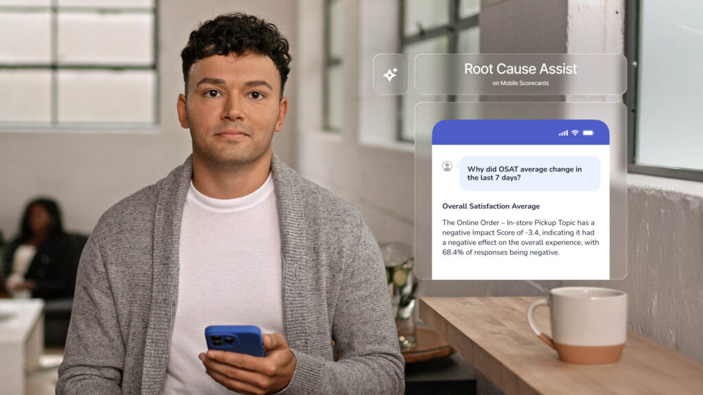 Ilia Khan, Product Manager at Medallia, addresses the camera about Medallia products
