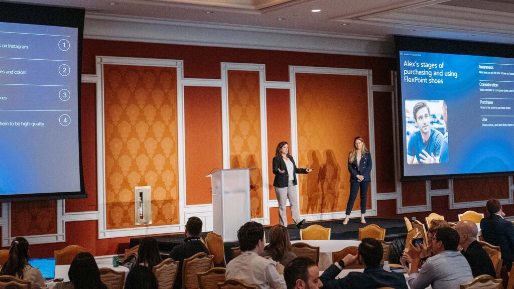 Breakout presenters on stage at Medallia Experience '26.