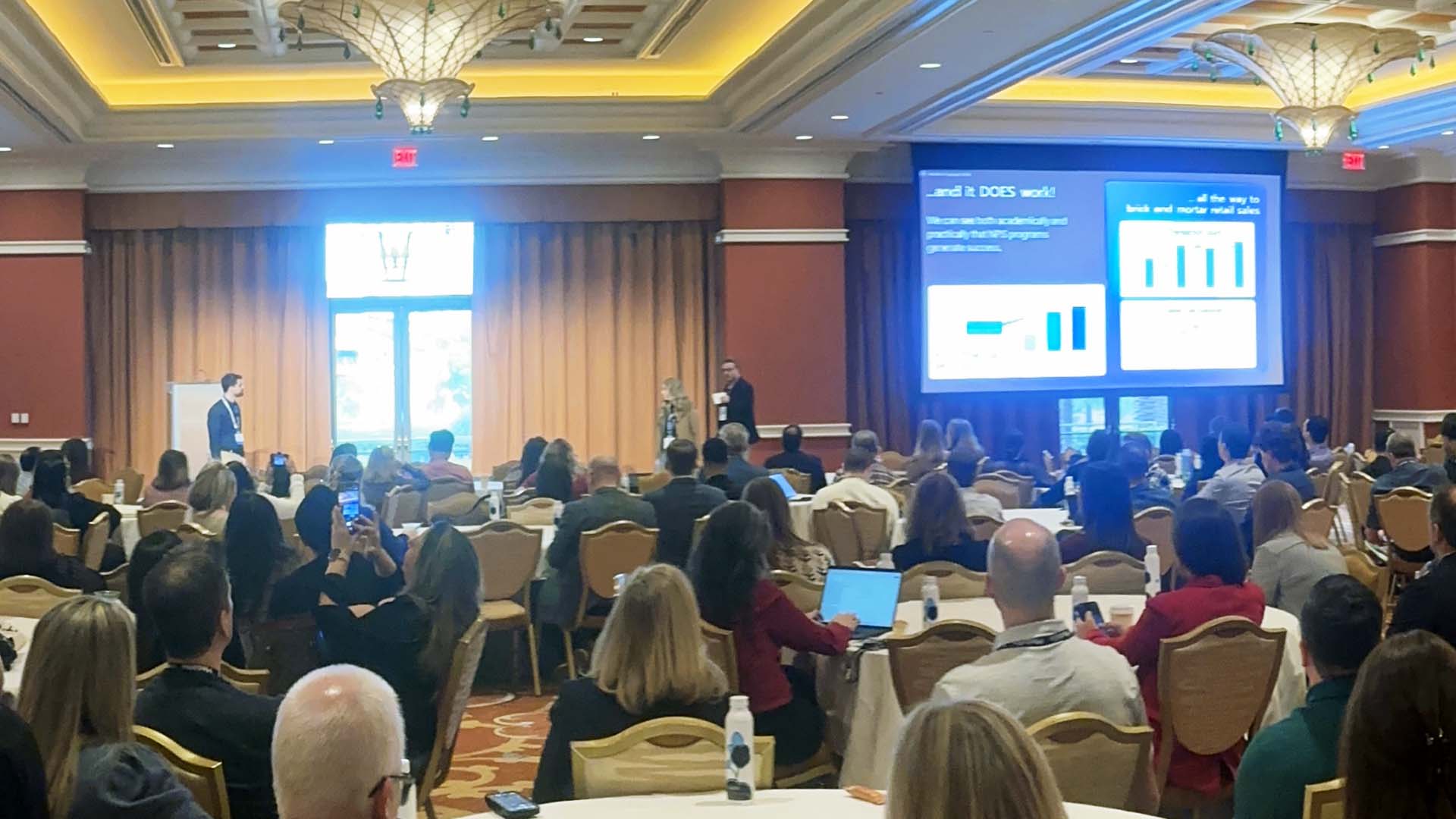 Breakout presenters on stage at Medallia Experience '26